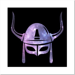 Samurai Ninja War Helmet in Space Posters and Art